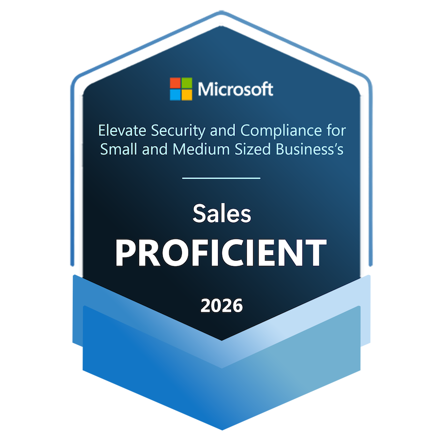 Microsoft Elevate Security and Compliance for Small and Medium Sized Businesses, Sales Proficient 2026 badge